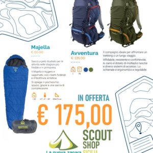 Offerta zaino Avventura 75 + sacco Majella